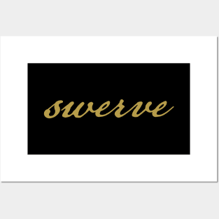 Swerve Typography Minimal Gold Script Posters and Art